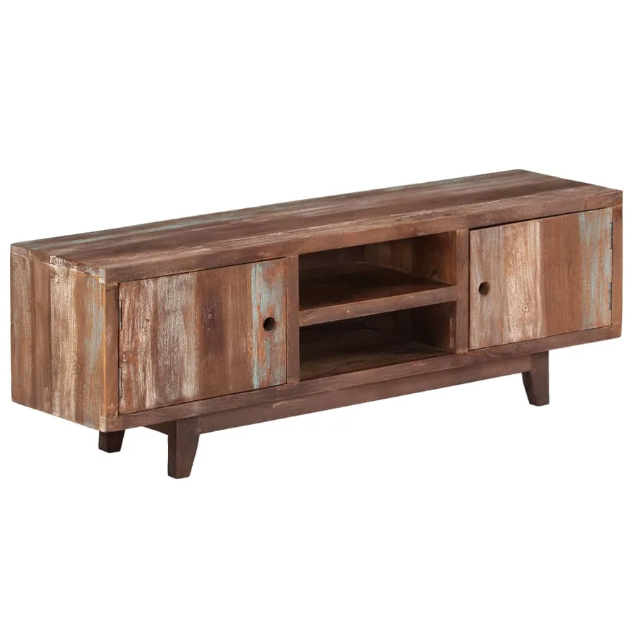 Meuble TV Bois d'acacia massif Vintage 118 x 30 x 40 cm - 15