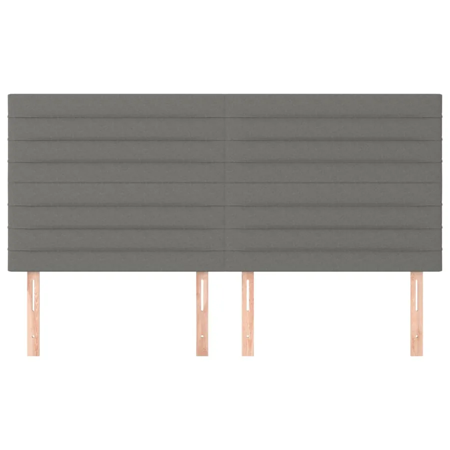 Tête de lit Gris foncé 200x5x118/128 cm Tissu - 3