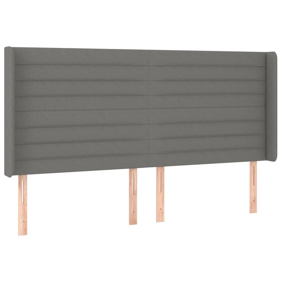Tête de lit à LED Gris foncé 203x16x118/128 cm Tissu - 3