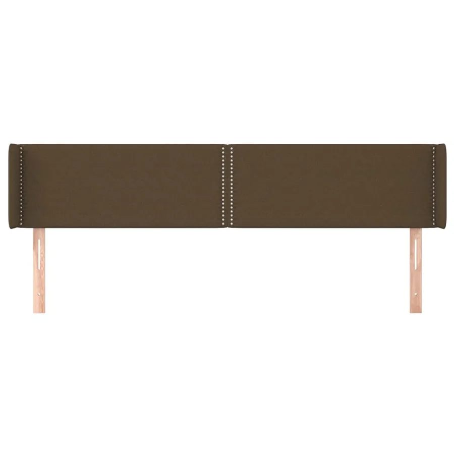Tête de lit avec oreilles Marron Foncé 183x16x78/88 cm Tissu - 3
