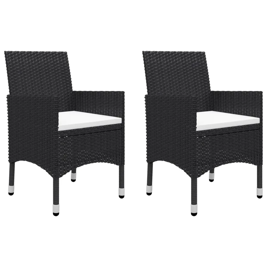 Ensemble de bistro de jardin 3 pcs poly rotin et verre trempé - 3