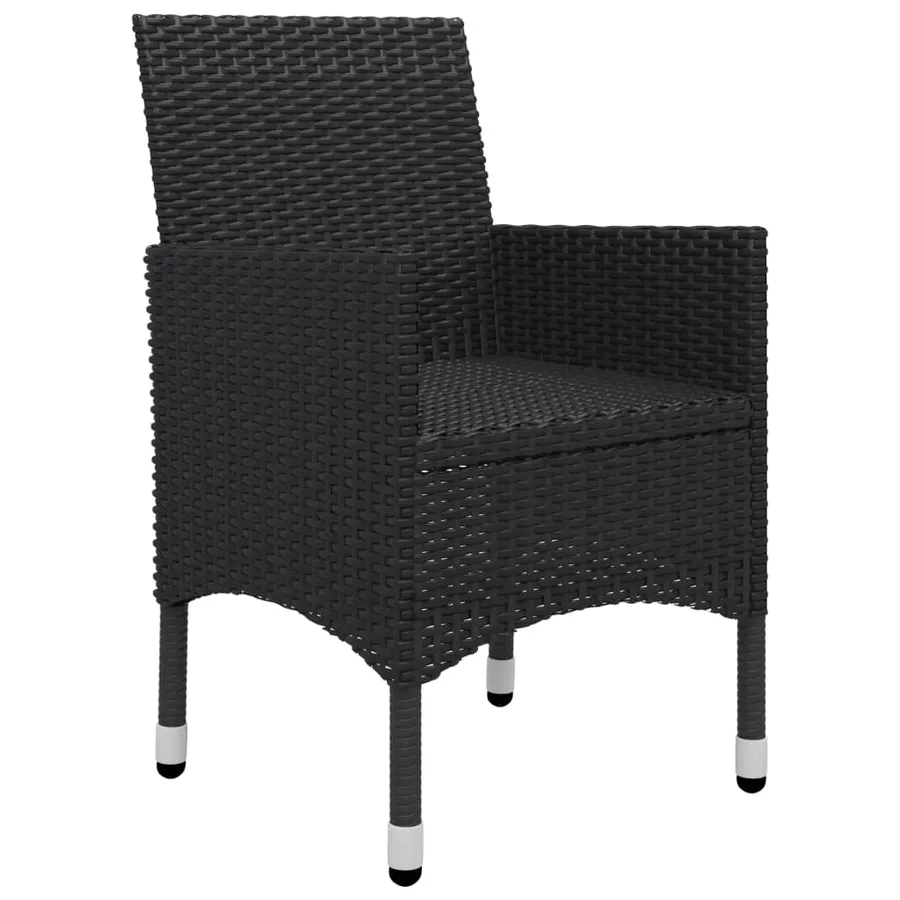 Ensemble de bistro de jardin 3 pcs poly rotin et verre trempé - 6