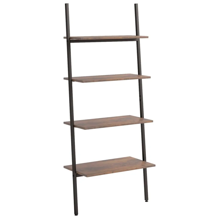 Étagère inclinée à 4 niveaux Marron foncé et noir 64x34x150,5cm - 2
