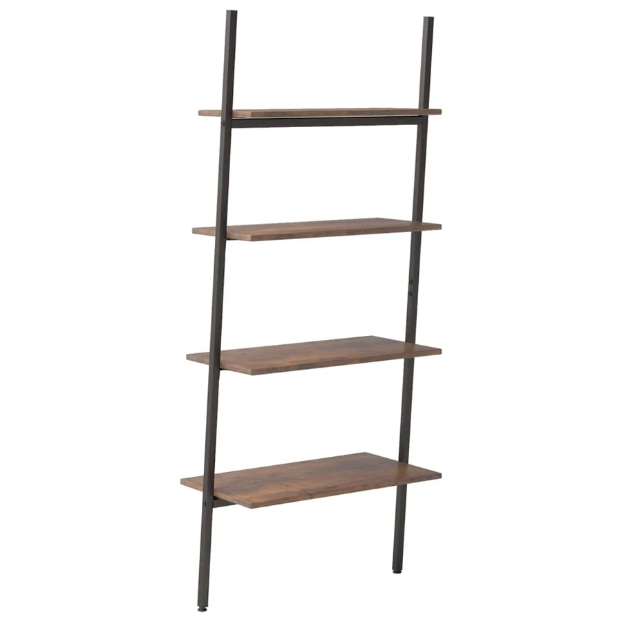 Étagère inclinée à 4 niveaux Marron foncé et noir 64x34x150,5cm - 5