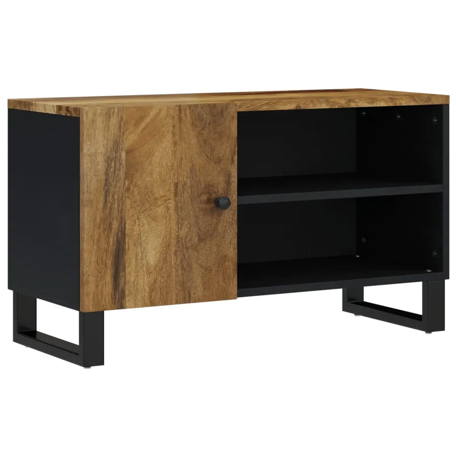 Meuble TV 80x33x46 cm bois de manguier et d'ingénierie - 2