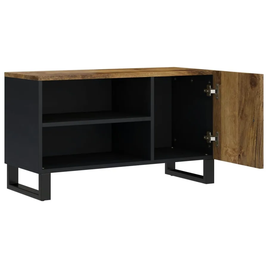 Meuble TV 80x33x46 cm bois de manguier et d'ingénierie - 4