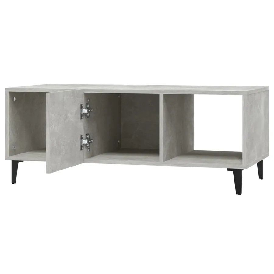 Table basse Gris béton 102x50x40 cm Bois d'ingénierie - 6