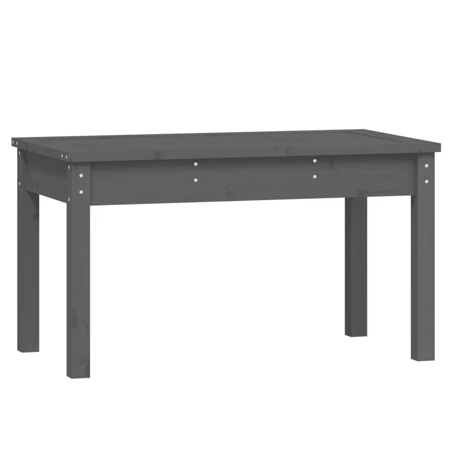 Banc de jardin gris 80x44x45 cm bois massif de pin - 2