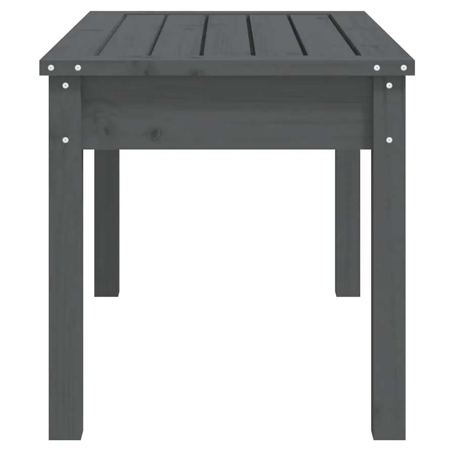 Banc de jardin gris 80x44x45 cm bois massif de pin - 5