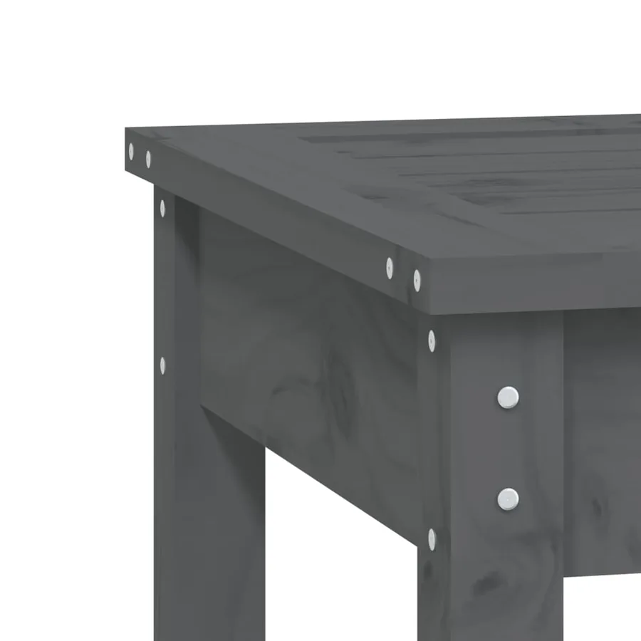 Banc de jardin gris 80x44x45 cm bois massif de pin - 6