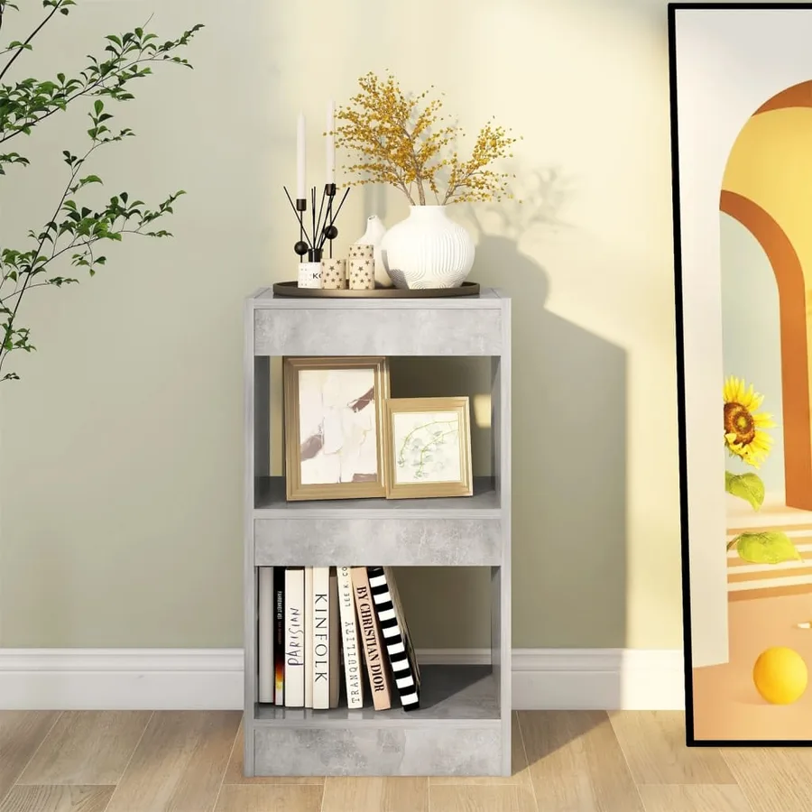 Bibliothèque/Séparateur de pièce Gris béton 40x30x72 cm - 5