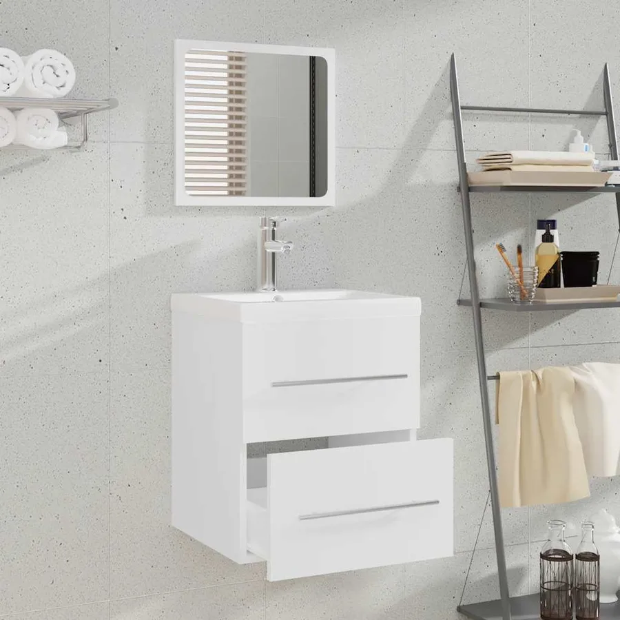 Armoire de salle de bain avec miroir Blanc 41x38,5x48 cm - 3