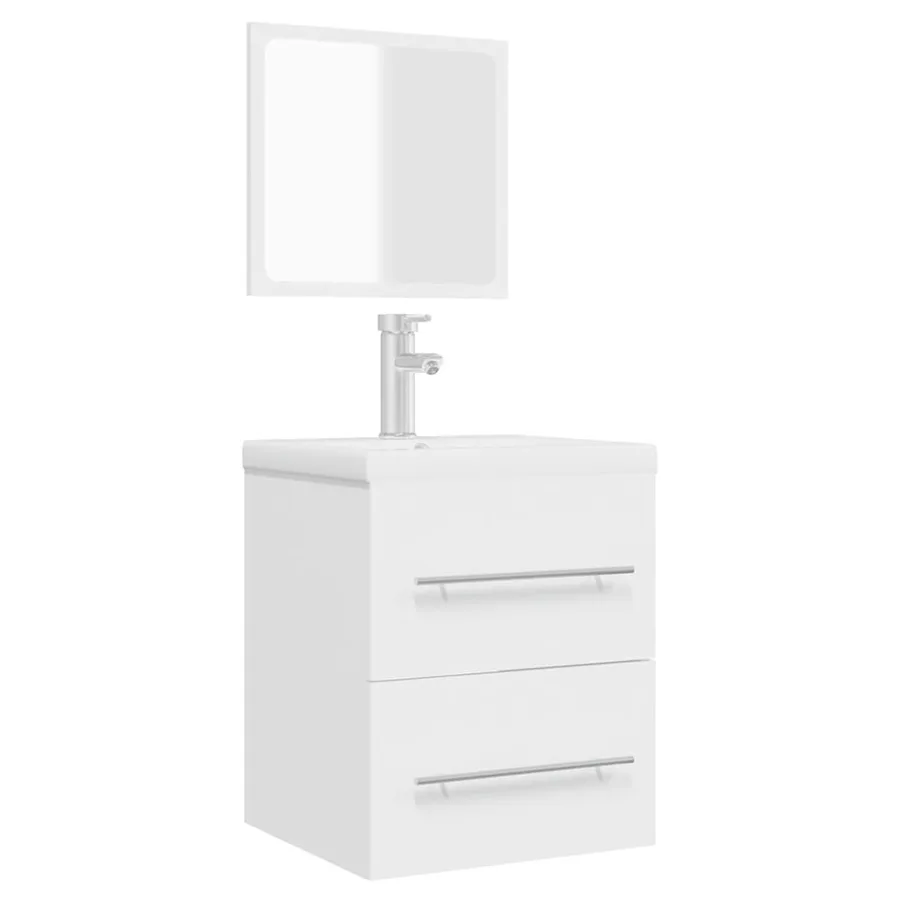 Armoire de salle de bain avec miroir Blanc 41x38,5x48 cm - 4