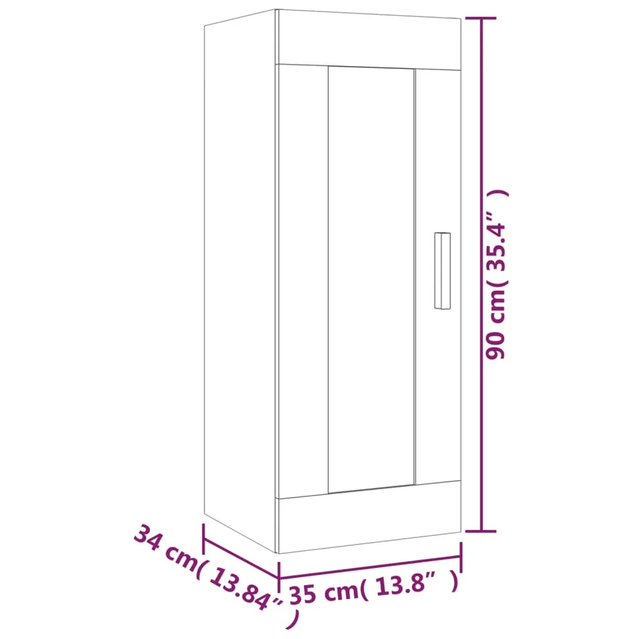 Armoire murale Noir 35x34x90 cm Bois d'ingénierie - 10