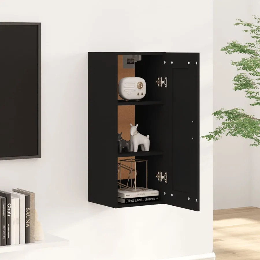 Armoire murale Noir 35x34x90 cm Bois d'ingénierie - 3