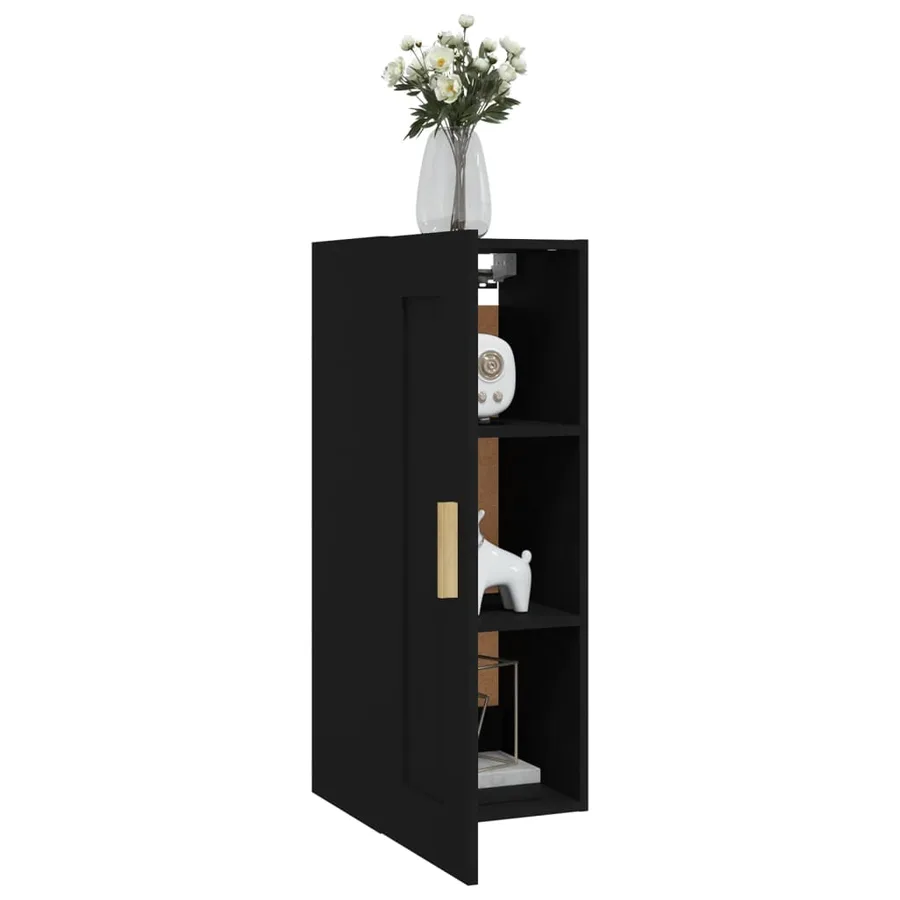 Armoire murale Noir 35x34x90 cm Bois d'ingénierie - 4