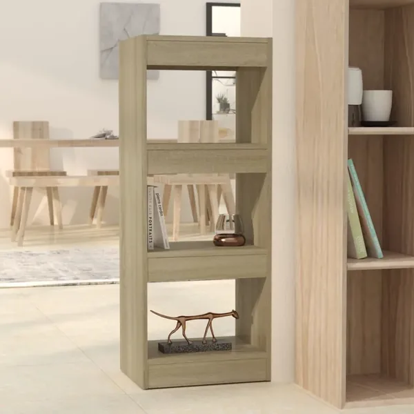 Bibliothèque/séparateur de pièce chêne sonoma bois d'ingénierie