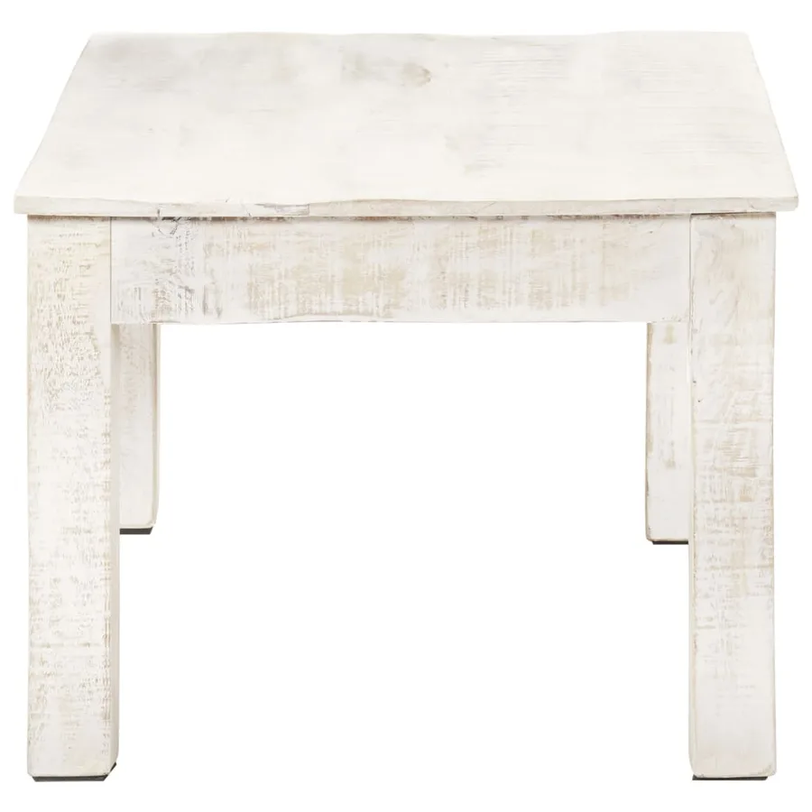 Table basse Blanc 110x60x45 cm Bois de manguier massif - 3