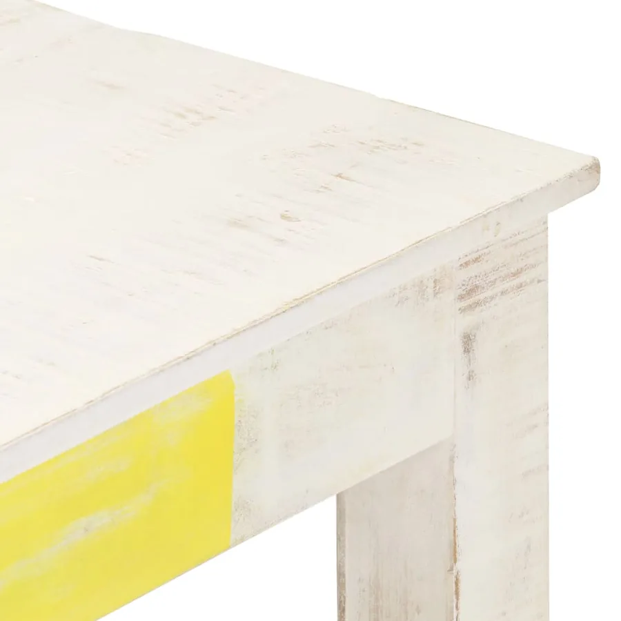 Table basse Blanc 110x60x45 cm Bois de manguier massif - 5