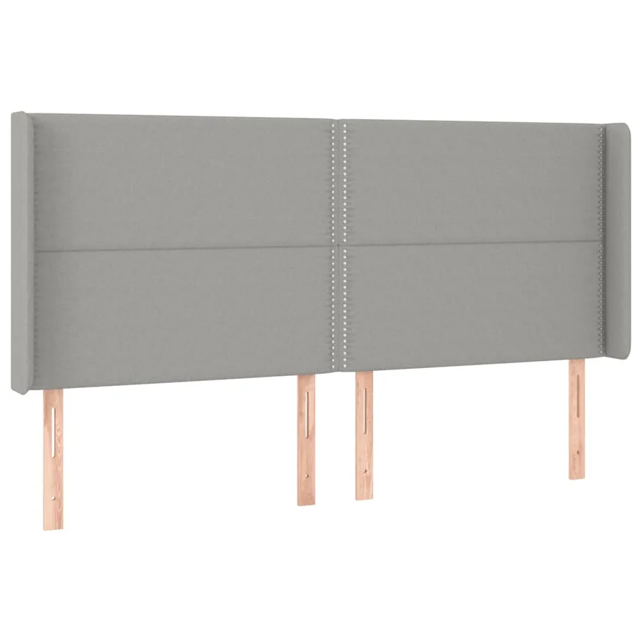 Tête de lit à LED Gris clair 203x16x118/128 cm Tissu - 3
