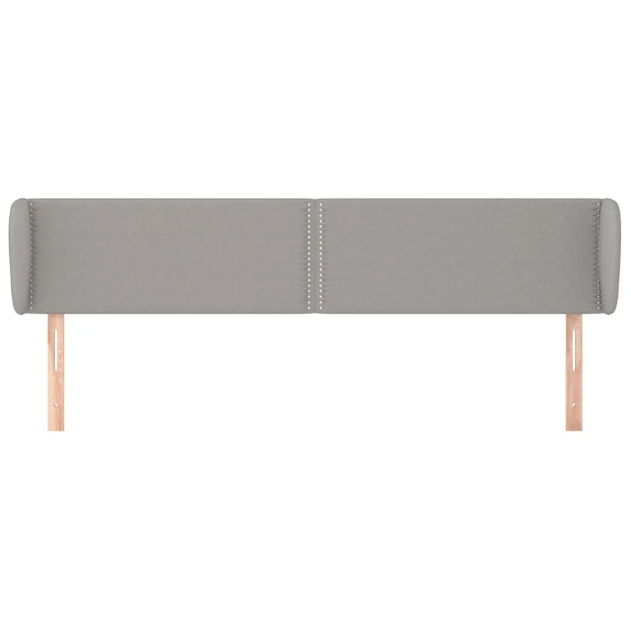 Tête de lit avec oreilles Gris clair 203x23x78/88 cm Tissu - 3