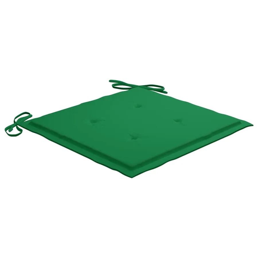 Chaises de jardin avec coussins vert lot de 8 Bois teck massif - 8