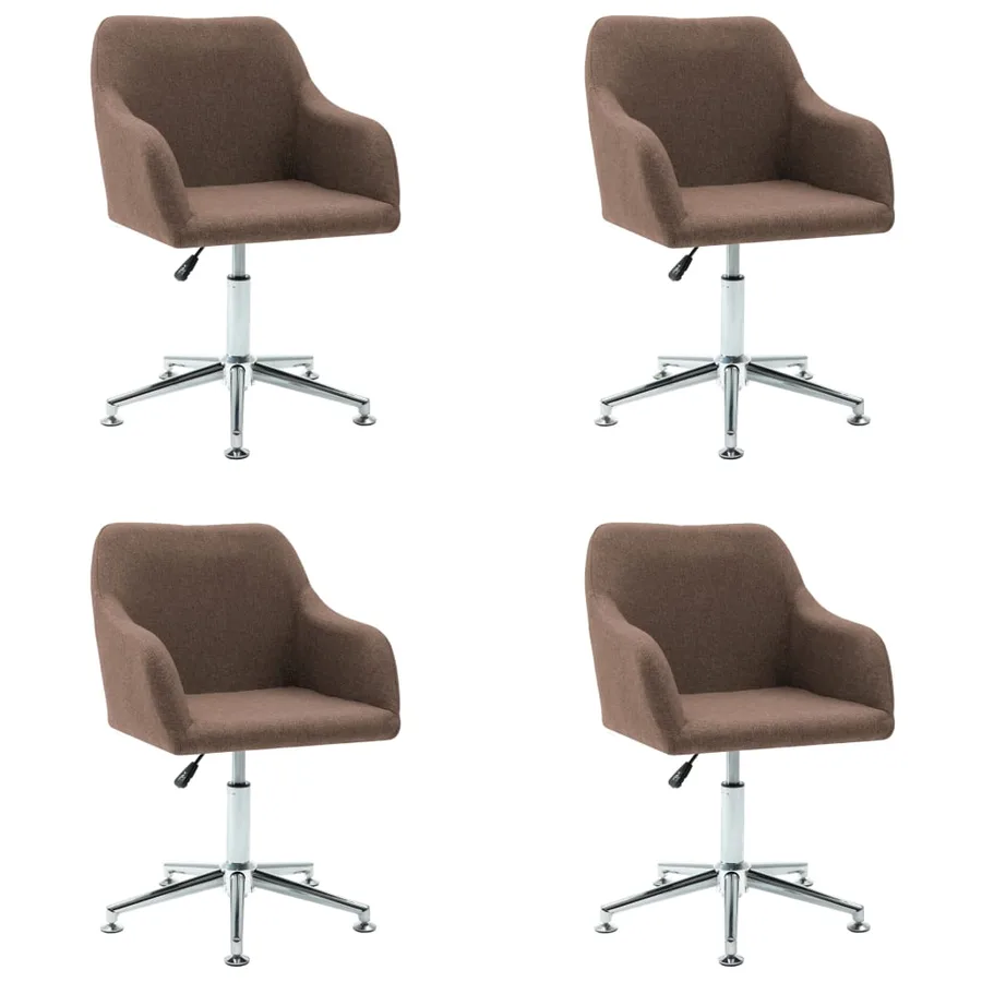 Chaises pivotantes à manger lot de 4 marron tissu - 2