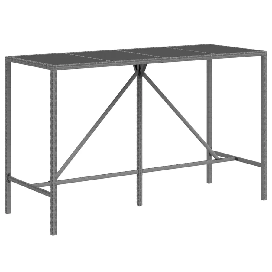 Ensemble de bar de jardin 11 pcs avec coussins gris poly rotin - 6