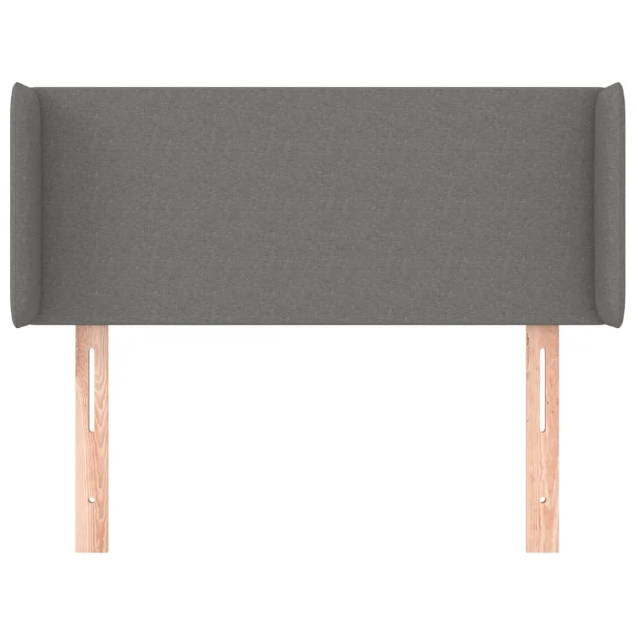 Tête de lit avec oreilles Gris foncé 93x16x78/88 cm Tissu - 3