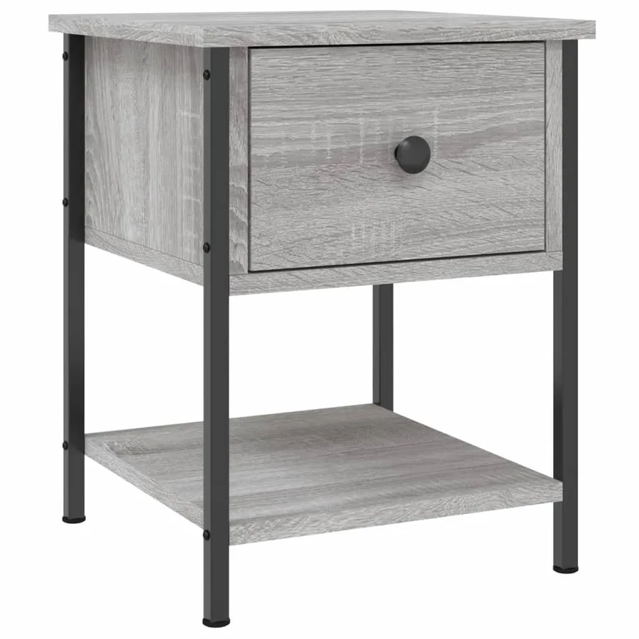 Tables de chevet 2 pcs sonoma gris 34x35,5x45cm bois ingénierie - 3