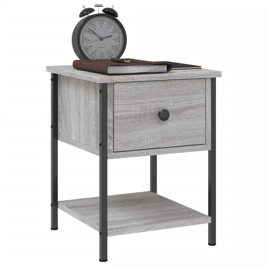 Tables de chevet 2 pcs sonoma gris 34x35,5x45cm bois ingénierie - 4