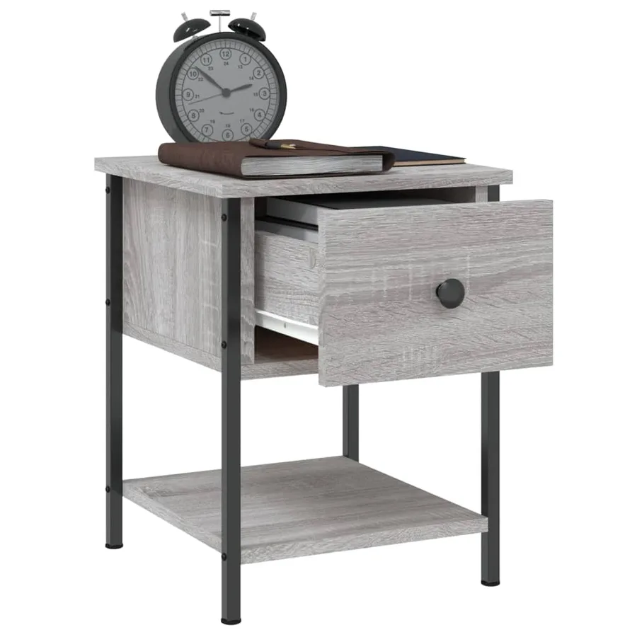 Tables de chevet 2 pcs sonoma gris 34x35,5x45cm bois ingénierie - 5