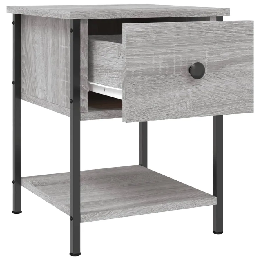 Tables de chevet 2 pcs sonoma gris 34x35,5x45cm bois ingénierie - 6