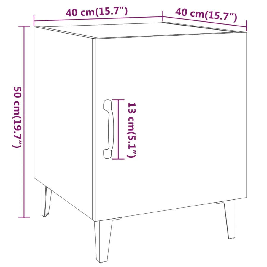 Tables de chevet 2 pcs Chêne fumé Bois d'ingénierie - 10