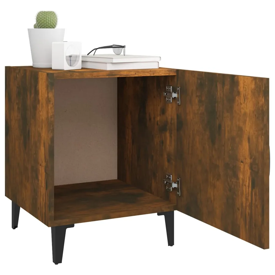 Tables de chevet 2 pcs Chêne fumé Bois d'ingénierie - 8