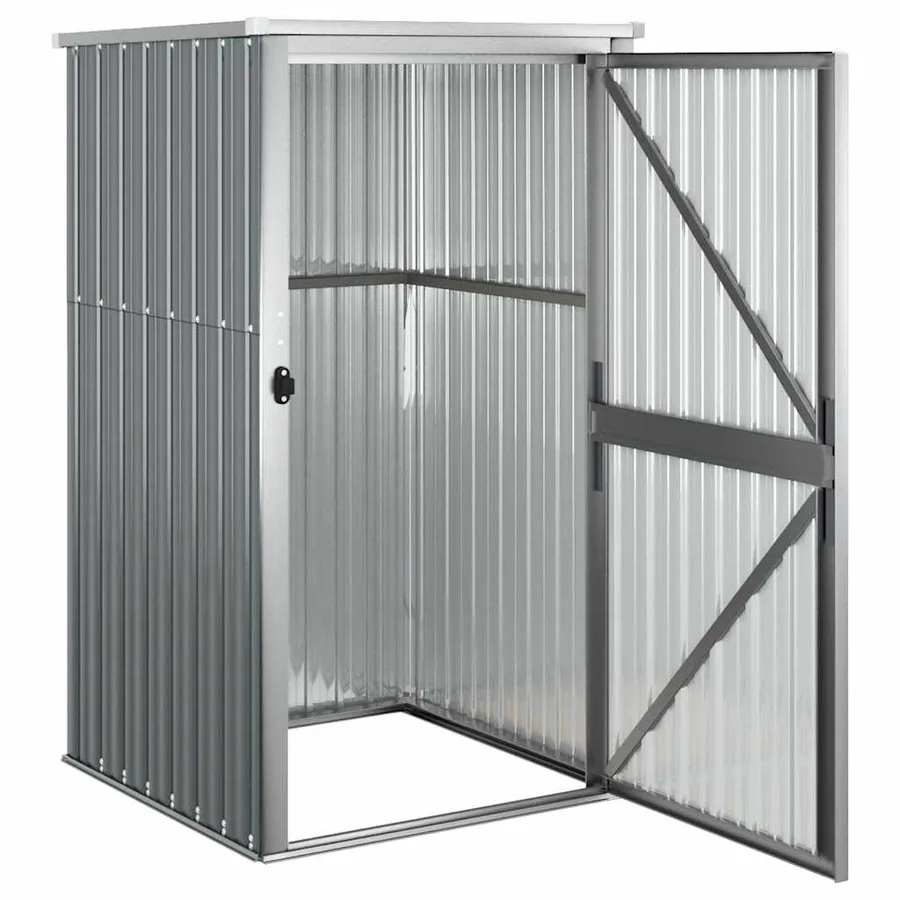 Abri à outils de jardin gris 88x89x161 cm acier galvanisé - 4