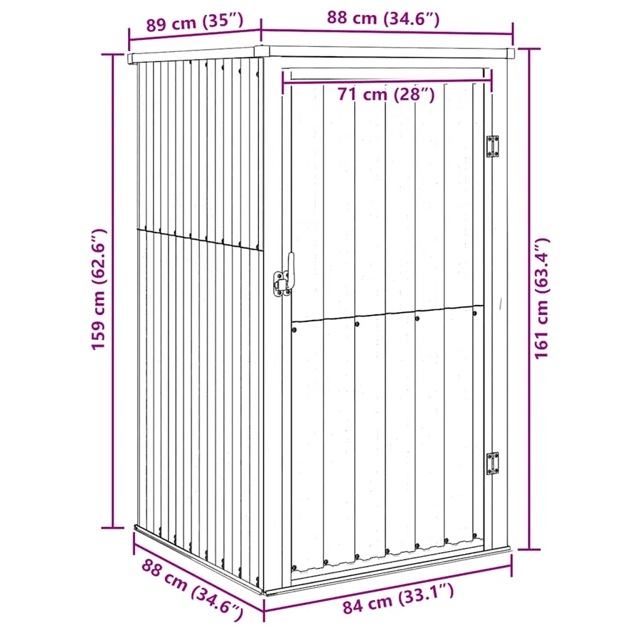 Abri à outils de jardin gris 88x89x161 cm acier galvanisé - 8