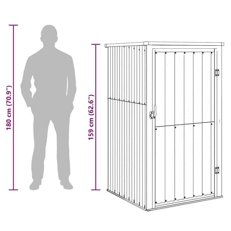 Abri à outils de jardin gris 88x89x161 cm acier galvanisé - 9