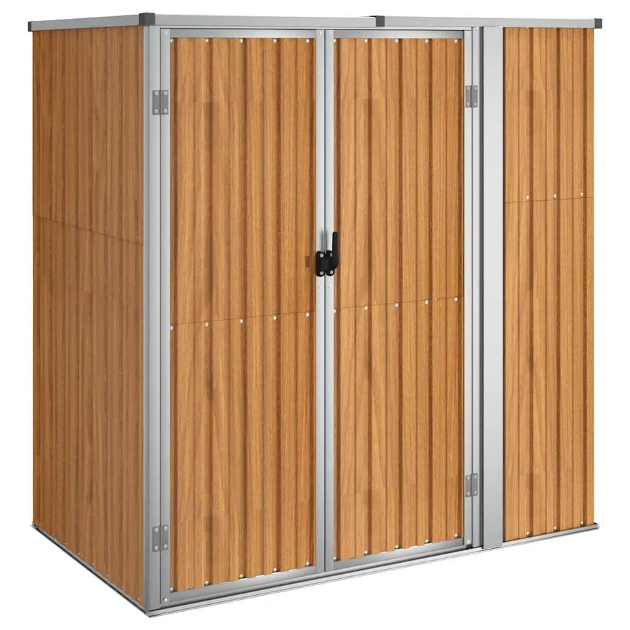 Abri à outils de jardin marron 161x89x161 cm acier galvanisé - 2