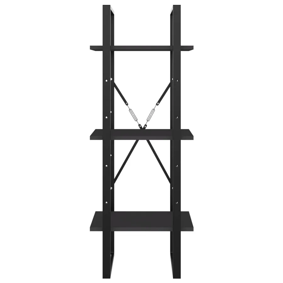 Bibliothèque à 3 niveaux gris 40x30x105 cm bois d'ingénierie - 3
