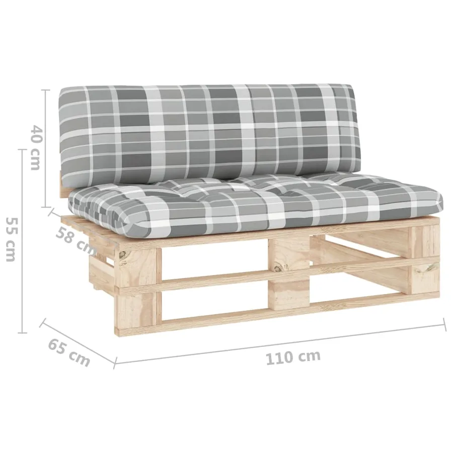 Canapé central palette de jardin bois de pin imprégné - 6