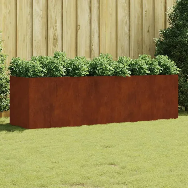 Lit surélevé de jardin 280x80x80 cm acier corten