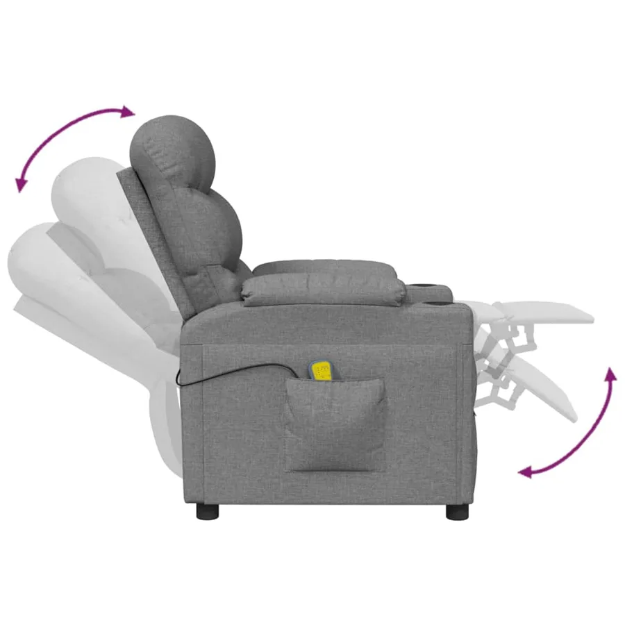 Fauteuil de massage Gris clair Tissu - 6
