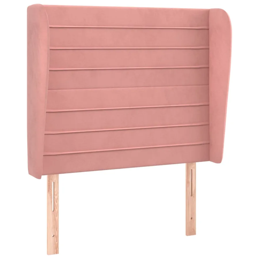 Tête de lit avec oreilles Rose 103x23x118/128 cm Velours - 2