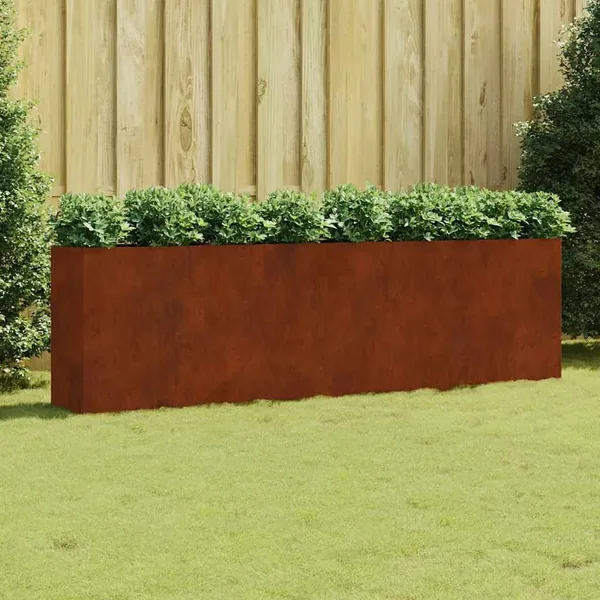 Lit surélevé de jardin 280x40x80 cm acier corten