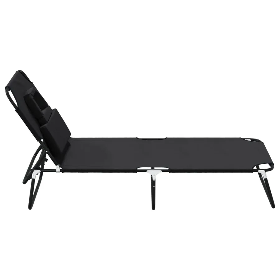 Chaise longue pliante rouge tissu oxford acier enduit de poudre - 15