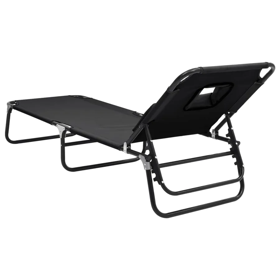 Chaise longue pliante rouge tissu oxford acier enduit de poudre - 16