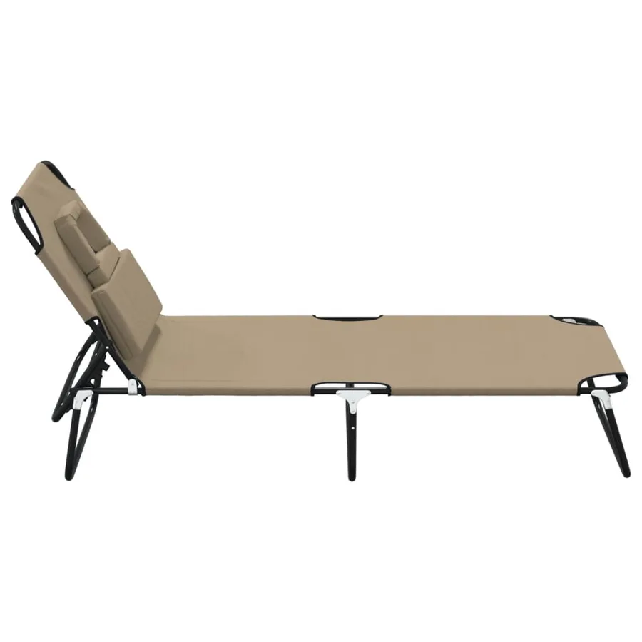Chaise longue pliante rouge tissu oxford acier enduit de poudre - 37