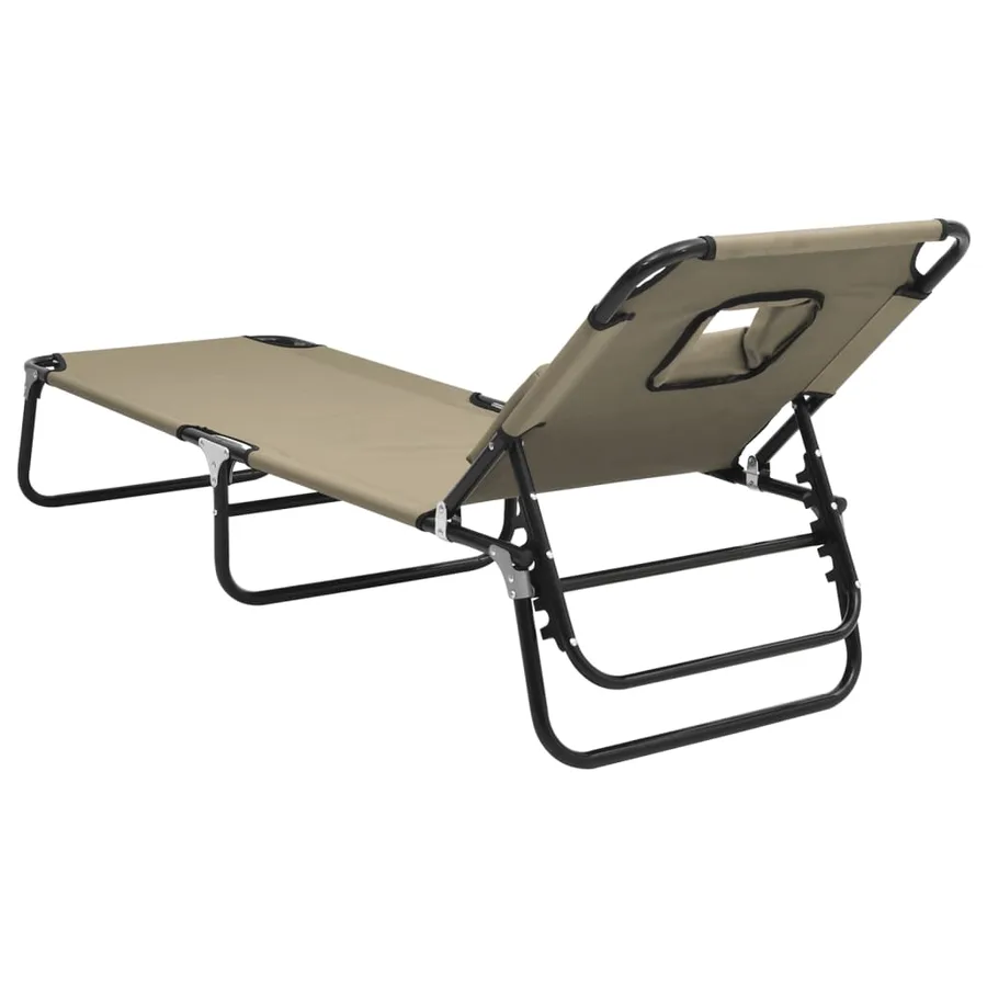 Chaise longue pliante rouge tissu oxford acier enduit de poudre - 38