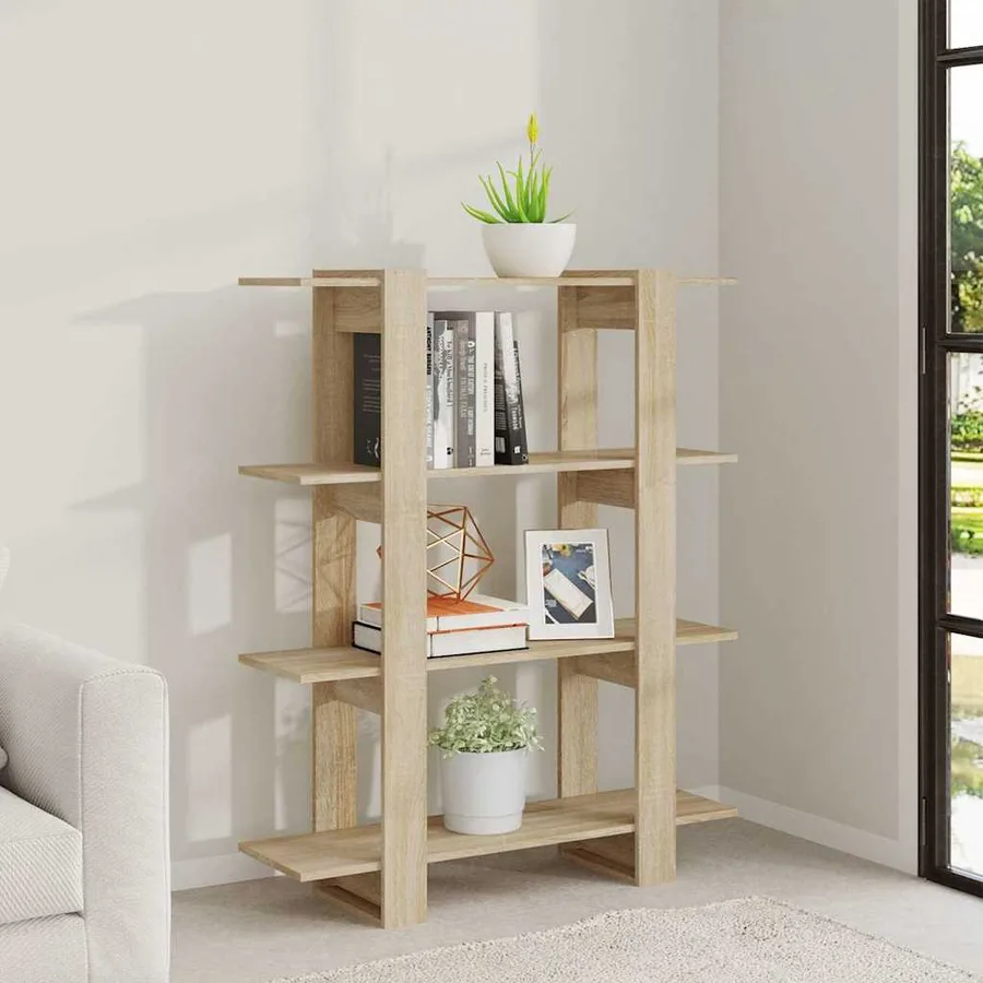 Bibliothèque/Séparateur de pièce Chêne Sonoma 100x30x123,5 cm - 6